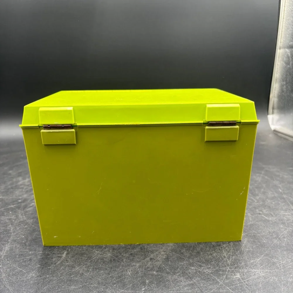 Vtg MCM Betty Crocker Recipe Card Library Avocado Green Box 1971 Decor